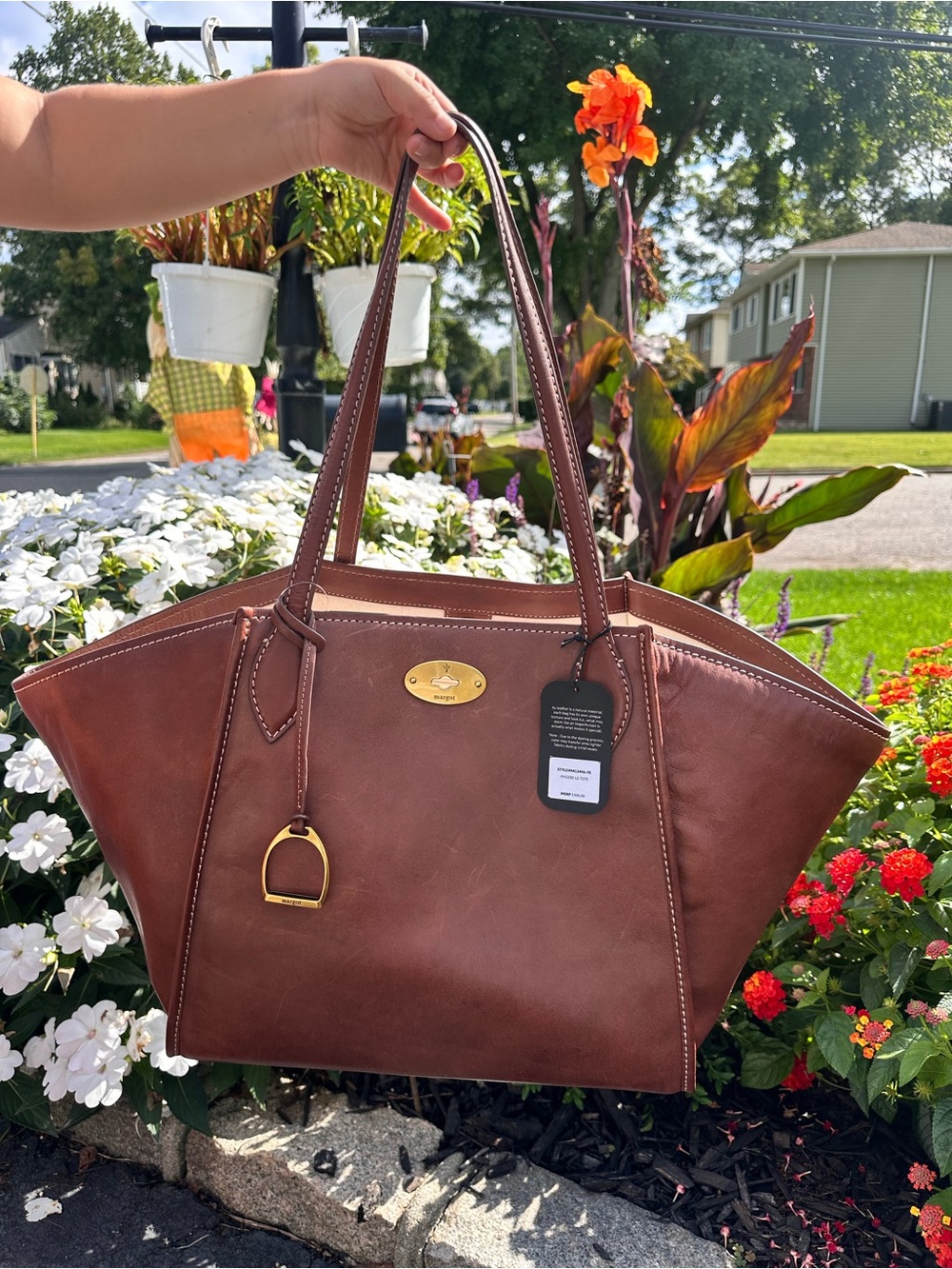 Margot Phoebe Large Brown Leather Tote